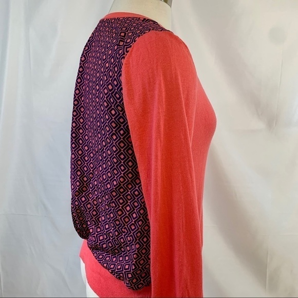 The Loft | Color-block blue Diamond V Neck Cardigan SP - Picture 6 of 9